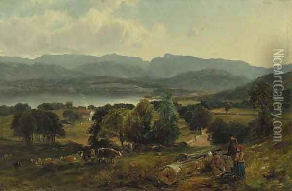 Lake Windermere Oil Painting - William M. Hart