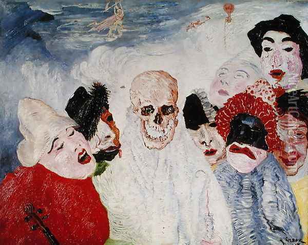 Masks and Death Oil Painting - James Ensor