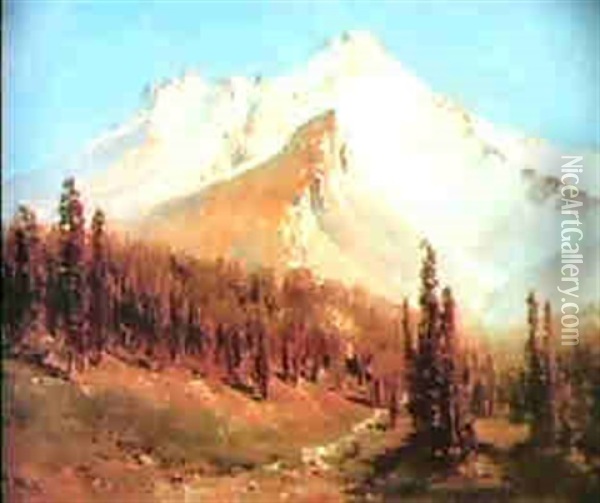 Mountain Scene Oil Painting - Thomas Hill