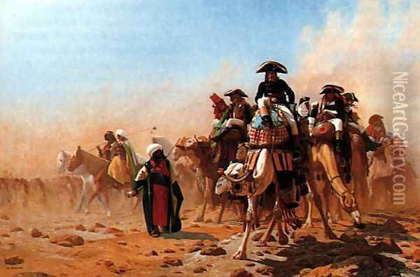 Bonaparte et son armée en Egypte (Napolean and his General Staff in Egypt) Oil Painting - Jean-Leon Gerome