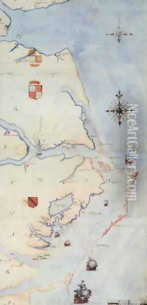 Map of Raleighs Virginia Oil Painting - John White