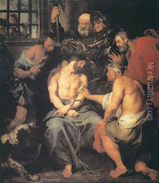 Crowning with Thorns 1618-20 Oil Painting - Sir Anthony Van Dyck