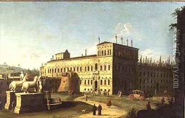 View of the Palazzo del Quirinale, Rome Oil Painting - G. Canaletto