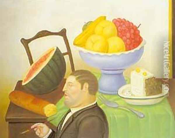 Painter of Still Life 1994 Oil Painting - Fernando Botero