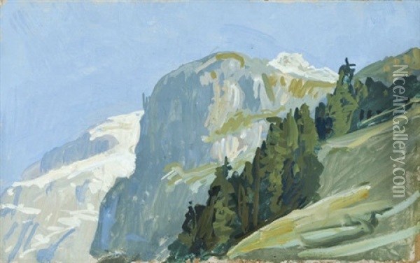 Windgalle (study) Oil Painting - Albert Welti