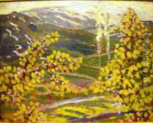 Valle Y Sierras Oil Painting - Octavio Pinto