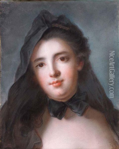 Portrait En Buste De La Princesse De Beauveau Oil Painting - Jean-Marc Nattier