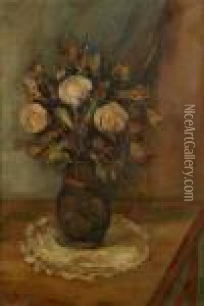 Vase De Roses Oil Painting - Leon Weissberg