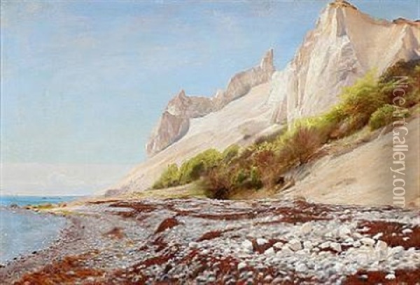 Sommerspiret At Mons Klint (the Cliffs Of Mon) Oil Painting - Hans Ole Brasen