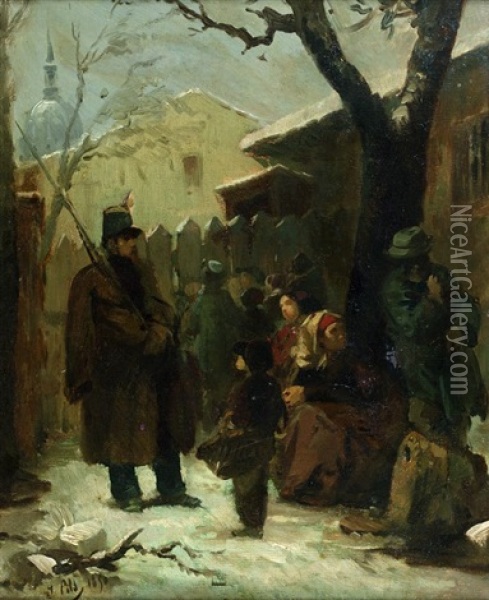 La Distribution Des Vivres A Paris Oil Painting - Isidore Alexandre Augustin Pils