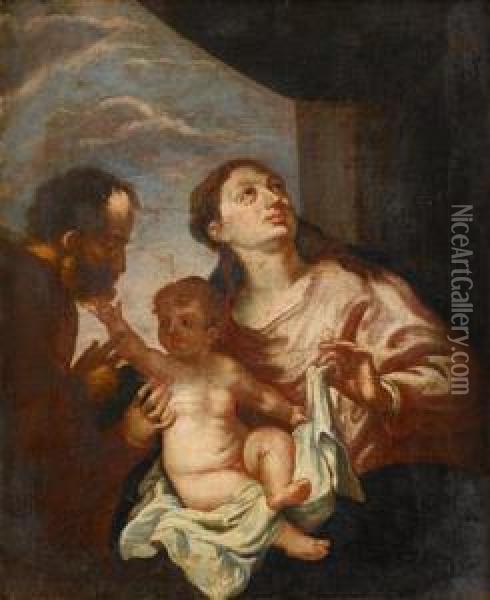 Holy Family Oil Painting - Francesco Solimena