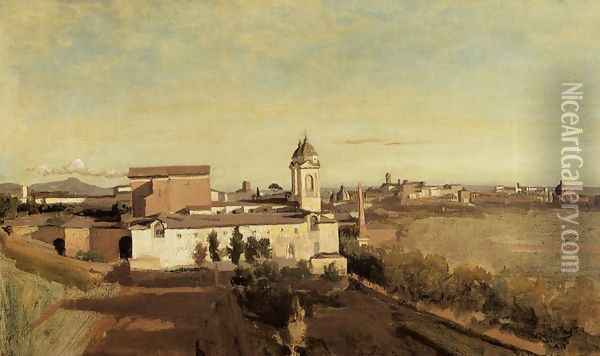 Rome, Trinità dei Monti Oil Painting - Jean-Baptiste-Camille Corot