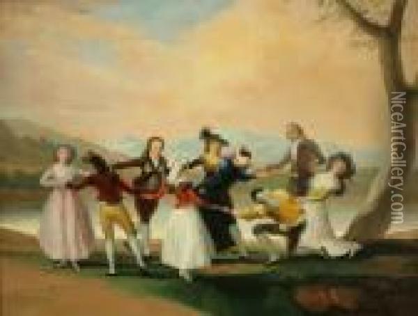 The Blind Man's Bluff (le Gallina Ciega) Oil Painting - Francisco De Goya y Lucientes