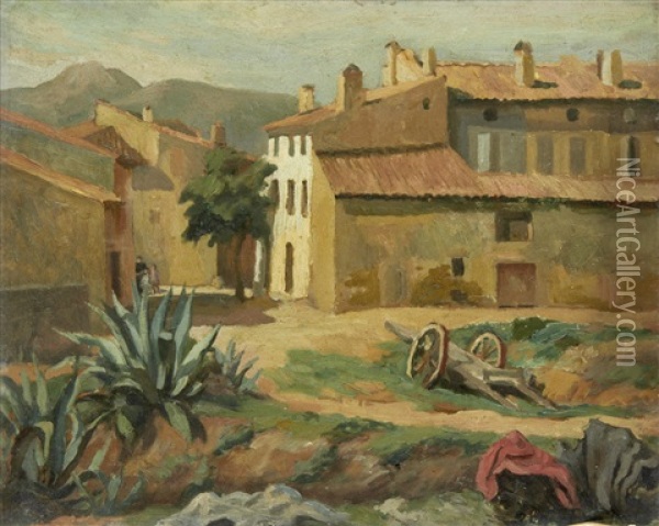 An Italian Village Oil Painting - Roger Fry