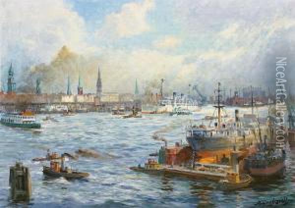 Schiffe Bei Aufziehendem Sturm Vor Der Kuste Oil Painting - Frederick Calvert