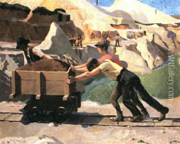 The Clay Pit Oil Painting - Harold Harvey