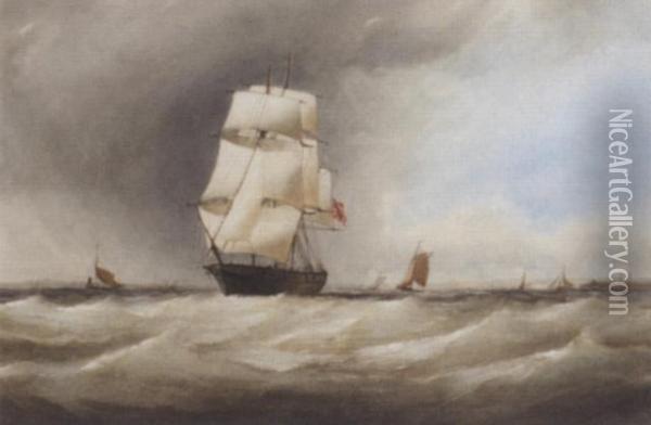 American Merchantman Off The Dutch Coast Oil Painting - Charles Taylor