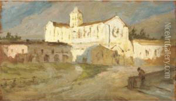 Terracina, Abbazia Di Fossanova Oil Painting - Giovanni Piancastelli