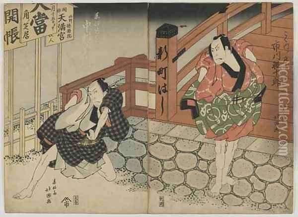 Ichikawa Ebijuro Nakamura Utaemon Osaka Edo period Oil Painting - Shunkosai Hokushu