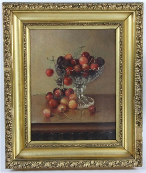 Still Life Cherries Oil Painting - Abbie Luella Zuill