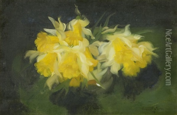 Daffodils Oil Painting - Stuart James Park
