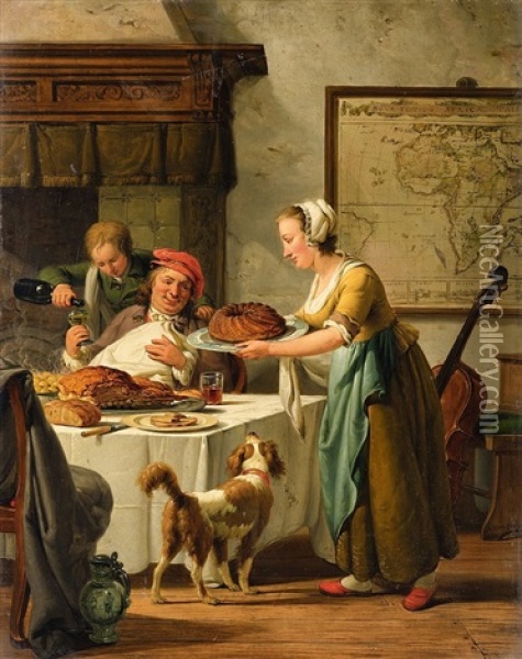 The Gourmet Oil Painting - Abraham van Stry the Elder