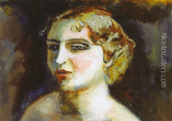 Head Of A Woman Oil Painting - Walt Kuhn