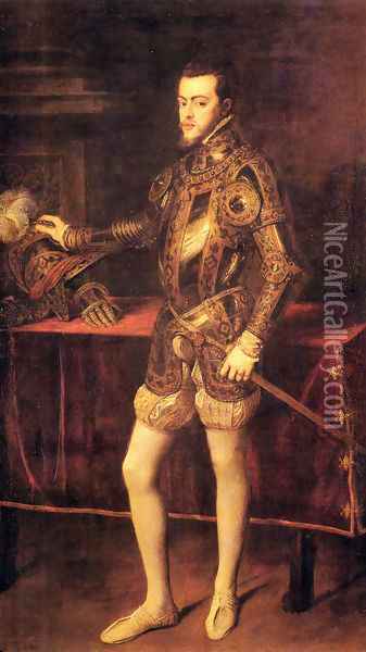 Philipp II, as Prince Oil Painting - Tiziano Vecellio (Titian)
