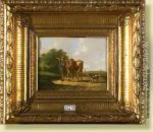 Vacher Et Son Taureau Oil Painting - Albertus Verhoesen