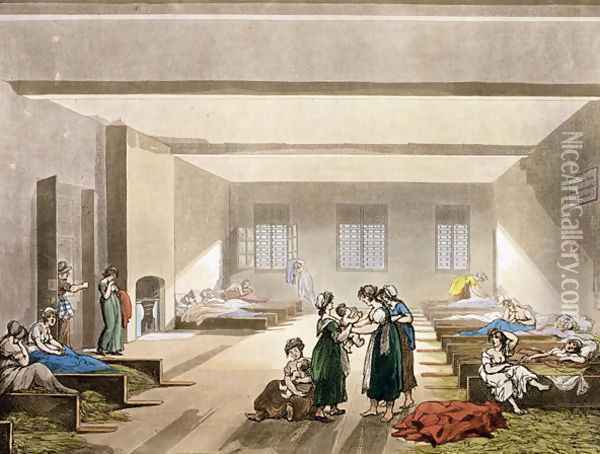 Pass-Room, Bridewell, from Ackermanns Microcosm of London Oil Painting - T. Rowlandson & A.C. Pugin