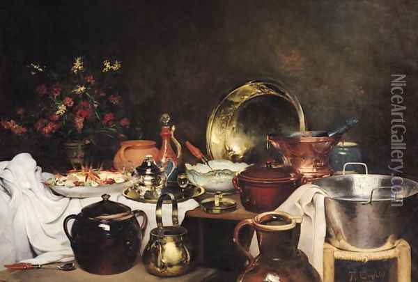 Still Life Oil Painting - Theodore Charles Ange (19th Coquelin