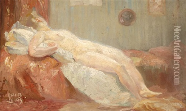 Reclining Nude Oil Painting - Huib (Huber Marie) Luns