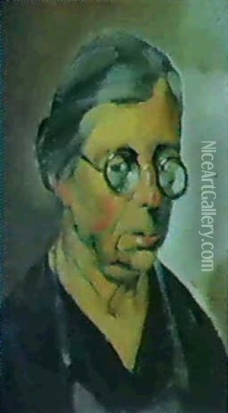 Portrait De Vieille Femme Oil Painting - Hugo Scheiber