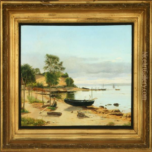 Coastal Scenery Oil Painting - Isidor Kalckar