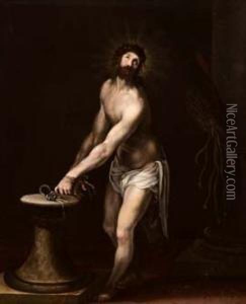 Cristo Alla Colonna Oil Painting - Pasquale Ottino