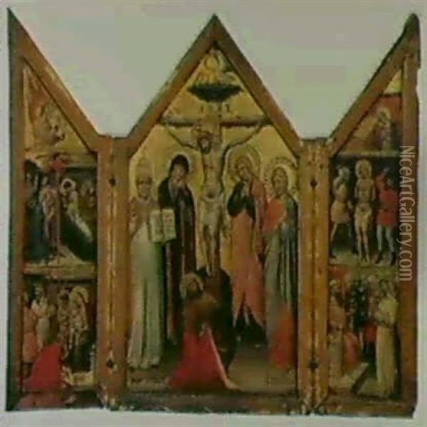 Triptyque De Devotion A Voletsfermants Oil Painting - Simone (di Filippo) dei Crocifissi
