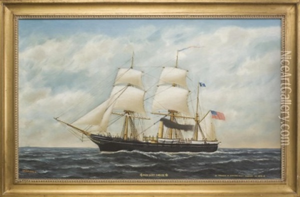 The Last Cruise Of The U.s.s. Kearsarge Oil Painting - Solon Francis Montecello Badger