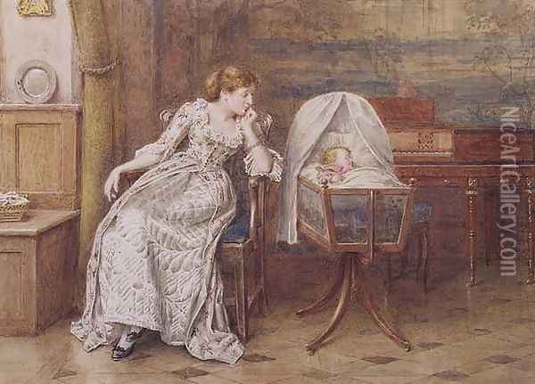 A Mothers Love Oil Painting - George Goodwin Kilburne