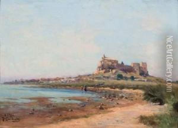 Paysage Autour De L'etang De Berre. Oil Painting - Joseph Garibaldi