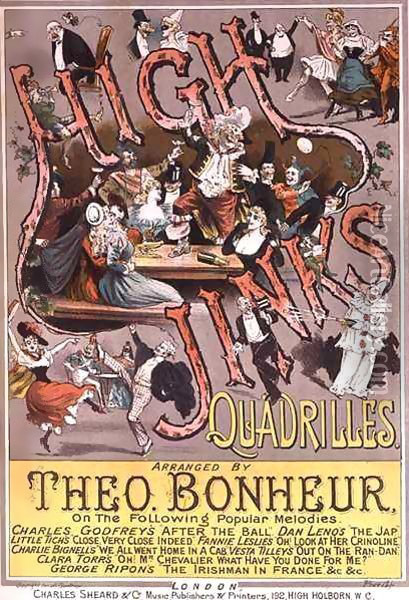 Front cover of the music score for 'High Jinks Quadrilles' Oil Painting - H. G. Banks