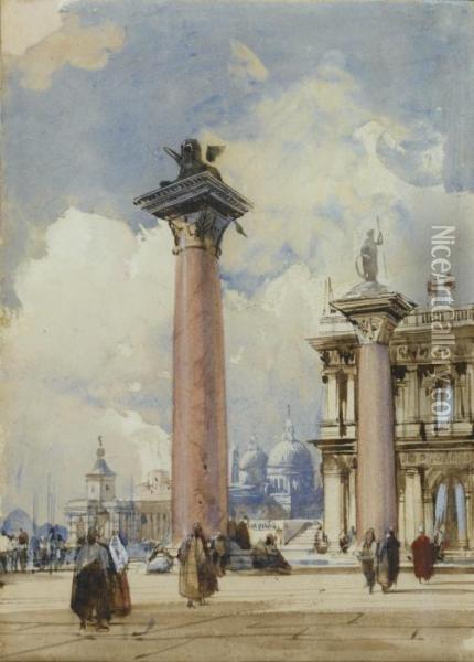 The Piazzetta, Venice Oil Painting - Richard Parkes Bonington
