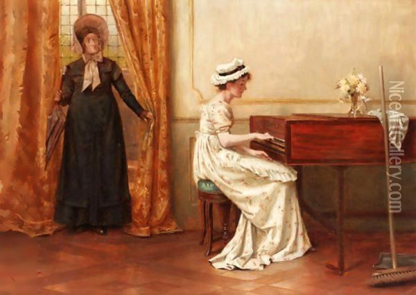 The Secret Pianist Oil Painting - George Goodwin Kilburne