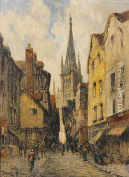 Rue De L'epicerie, Rouen Oil Painting - Frank Myers Boggs