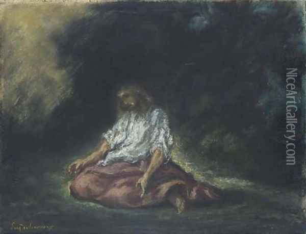 Christ in the Garden of Gethsemane Oil Painting - Eugene Delacroix