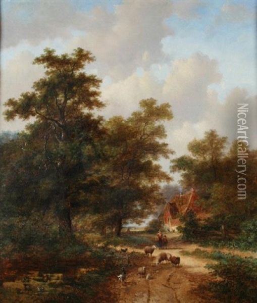 Pastoral Scene Oil Painting - Marinus Adrianus Koekkoek