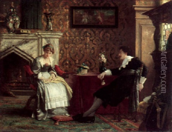 The Suitor Oil Painting - Ernst Anders