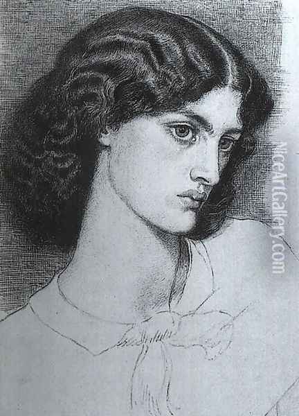 Portrait of Jane Burdon (later Jane Morris) 1858 Oil Painting - Dante Gabriel Rossetti