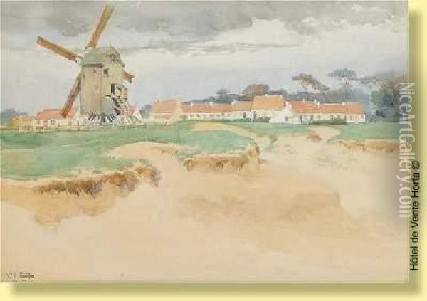 Le Moulin En 1900 Oil Painting - Louis Titz