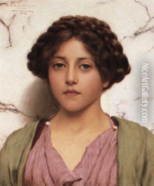 A Young Beauty Oil Painting - John William Godward