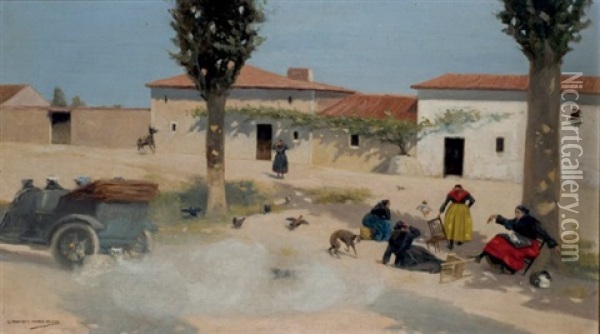 El Paso Del Primer Oil Painting - Luis Martinez Vargas Machuca